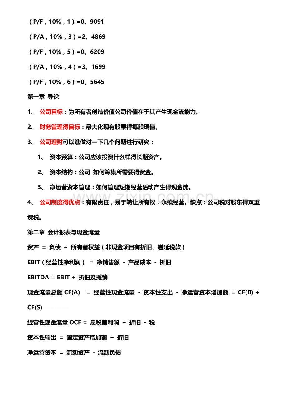 公司理财要点整理.doc_第1页