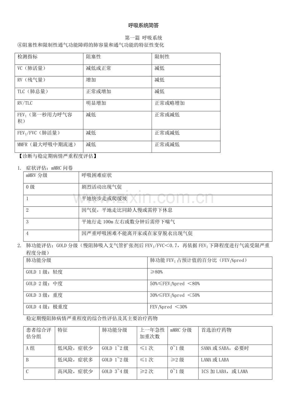 呼吸系统简答.doc_第1页