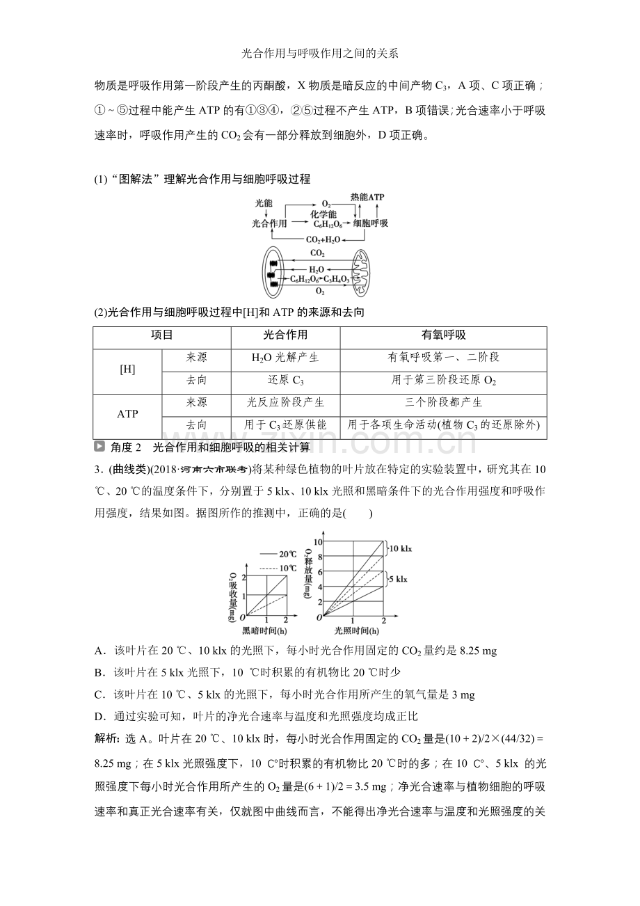 光合作用与呼吸作用之间的关系.doc_第3页