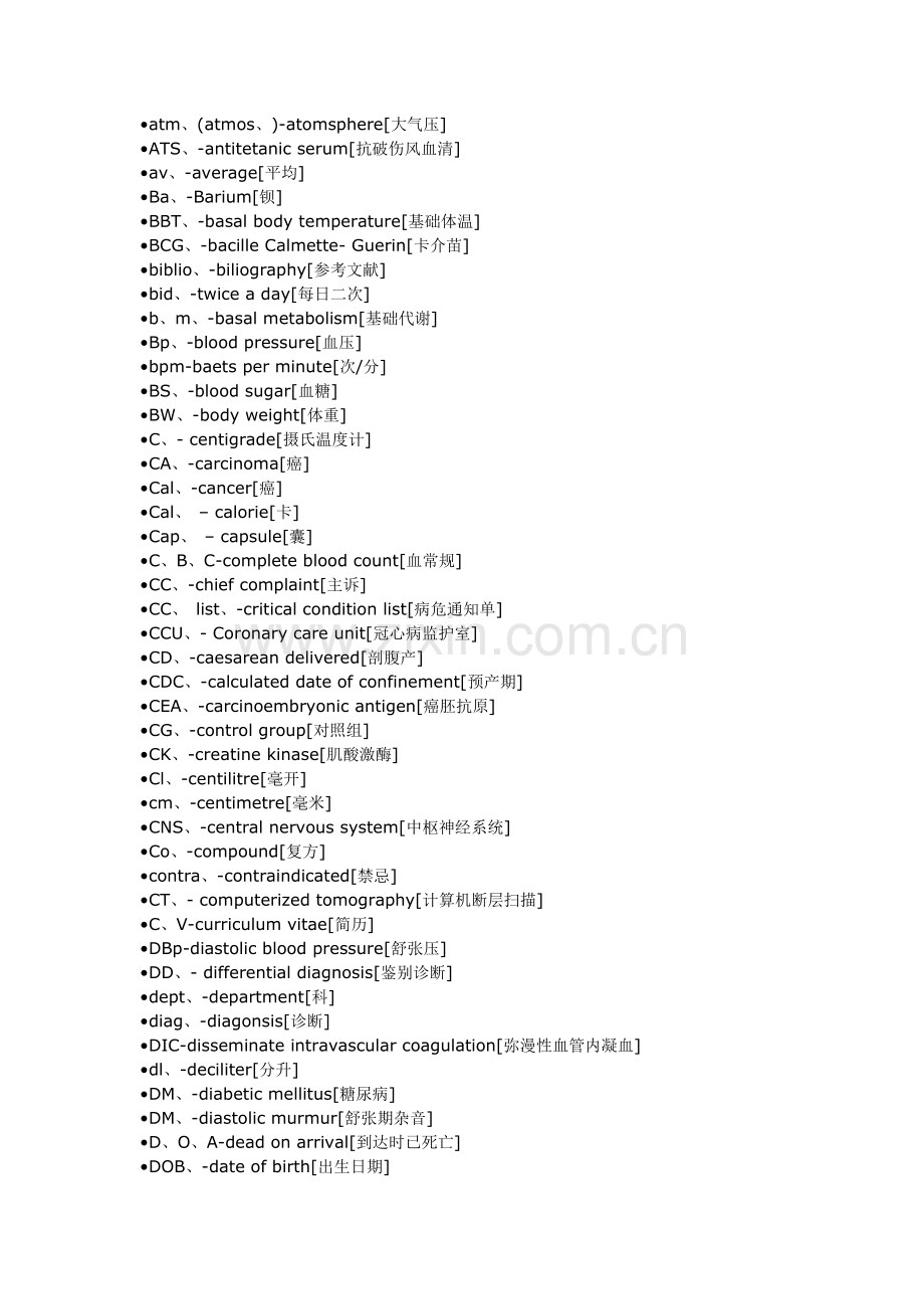 医学英语缩写一览表.doc_第2页