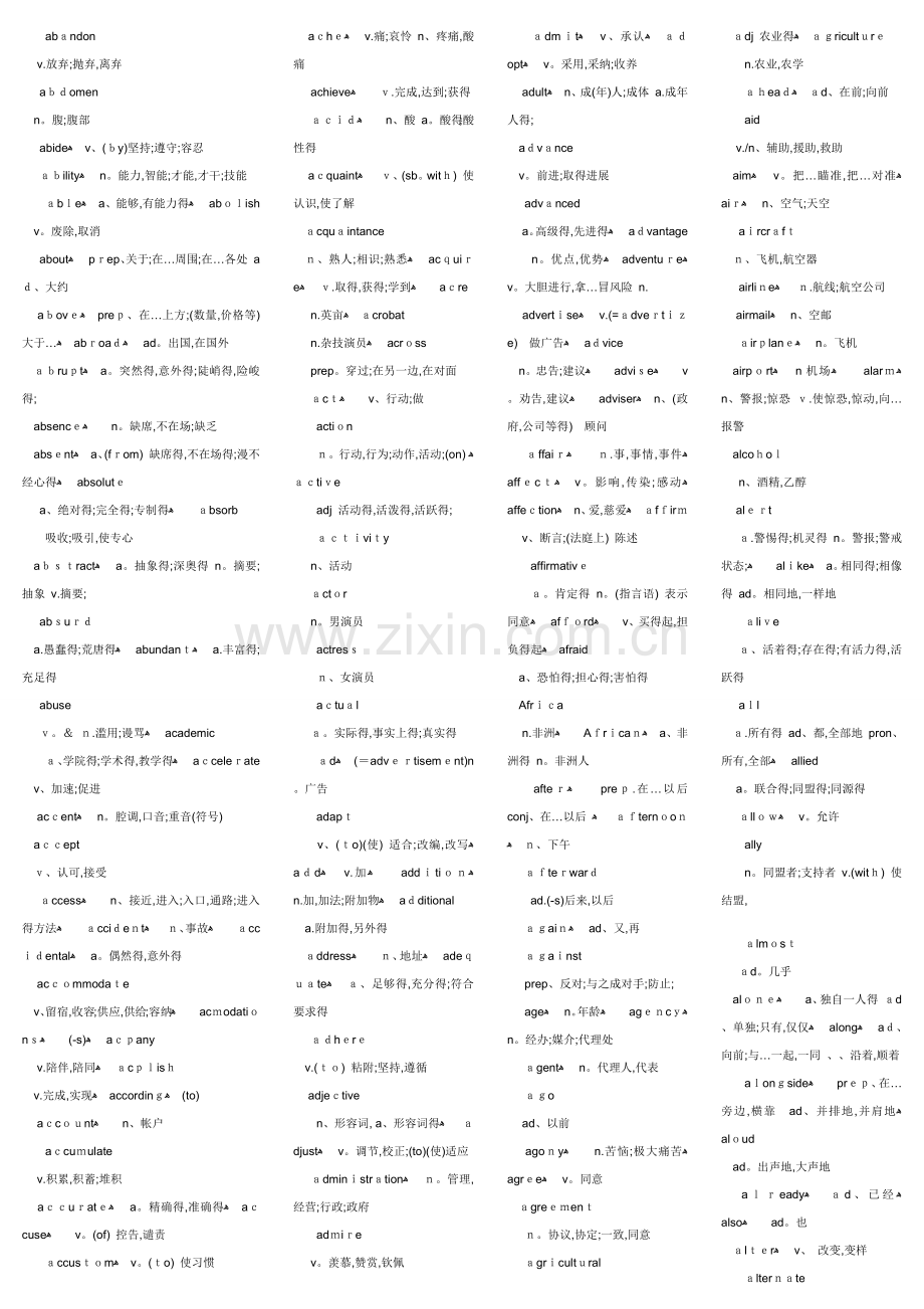 公共英语三级单词汇总.doc_第1页