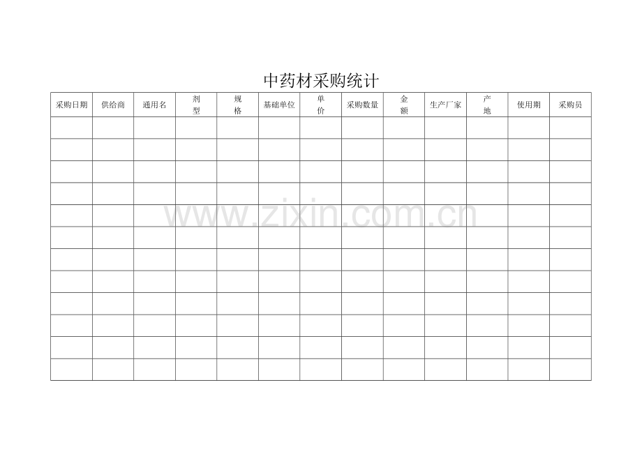 中药材中药管理表格模板.doc_第1页