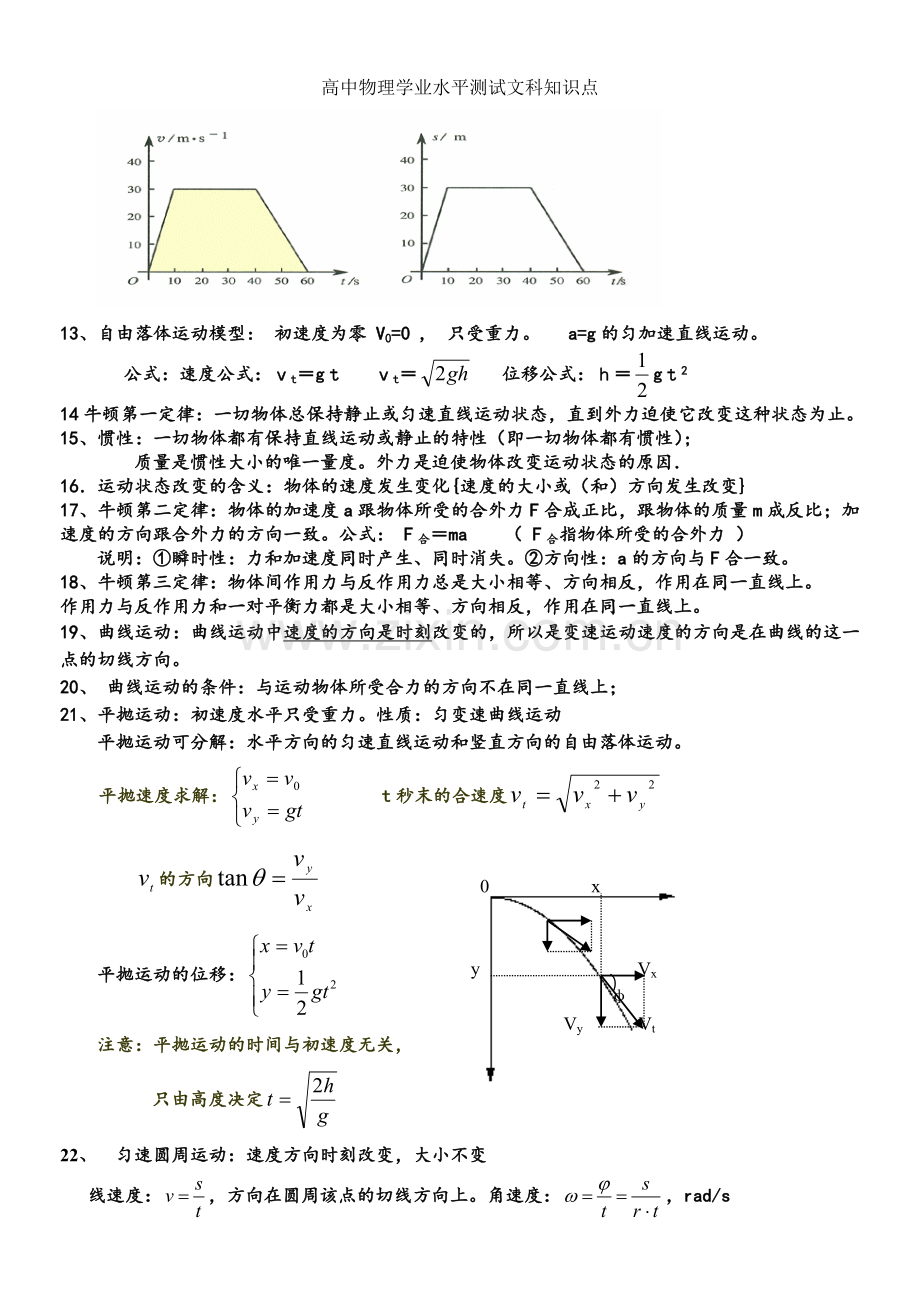 高中物理学业水平测试文科知识点.doc_第3页