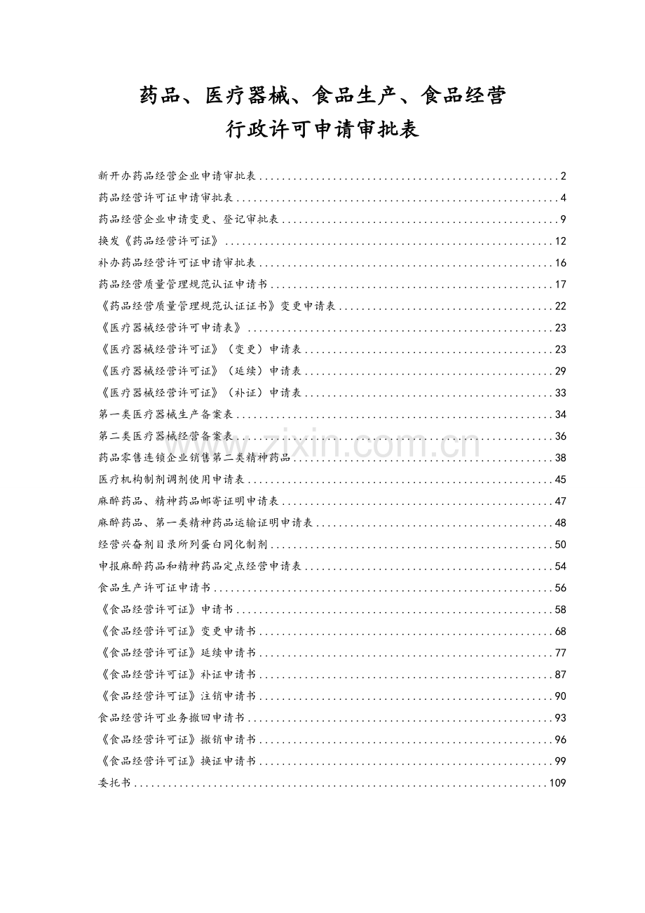 药品、医疗器械、食品生产、食品经营行政许可申请审批表.doc_第1页