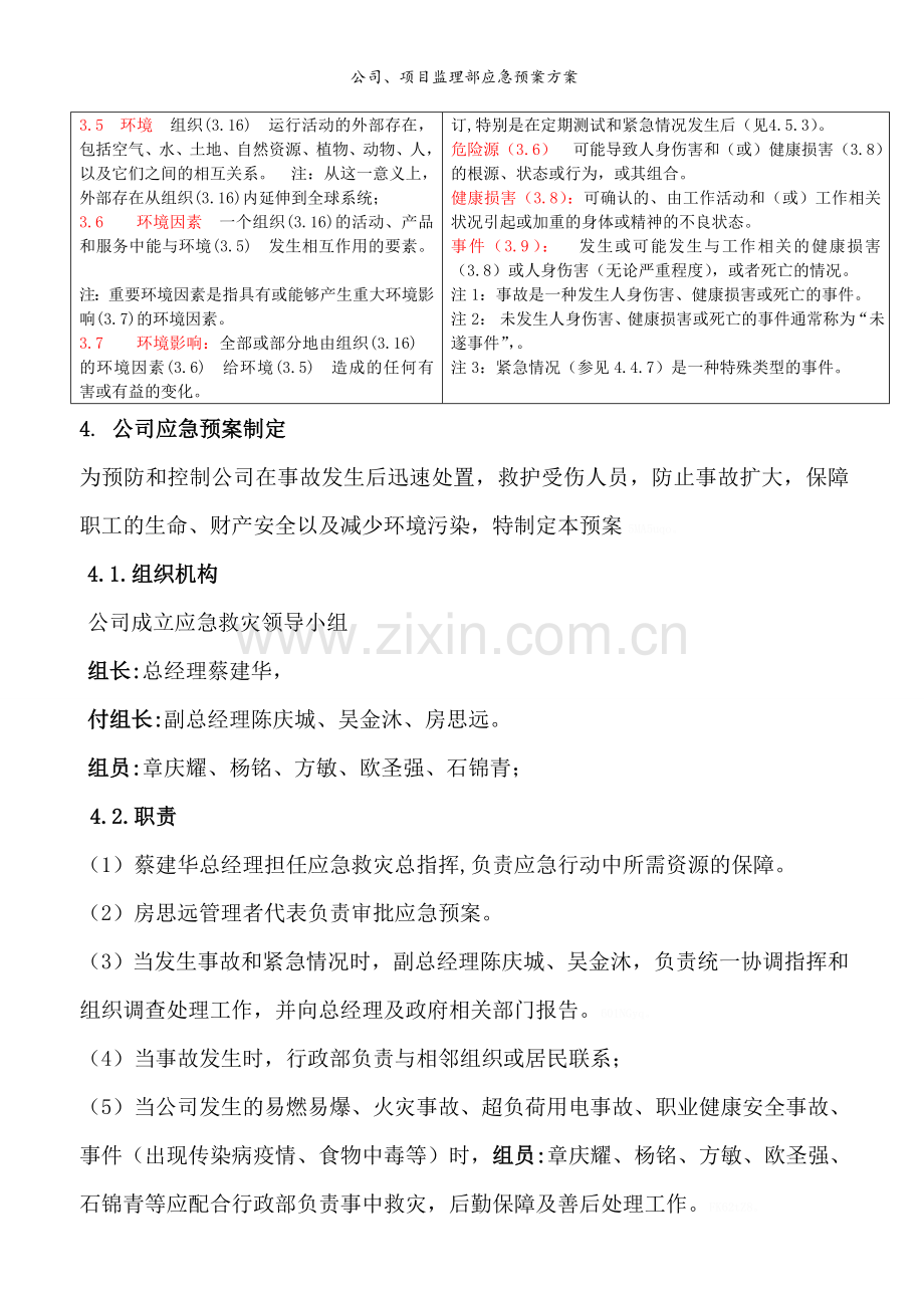 公司、项目监理部应急预案方案.doc_第2页