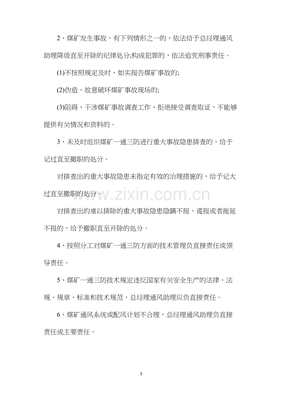 某煤矿总经理通风助理安全生产责任制.docx_第3页