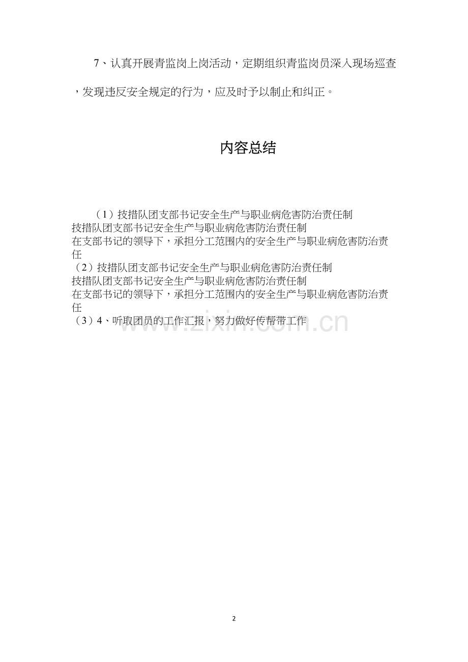 技措队团支部书记安全生产与职业病危害防治责任制.docx_第2页