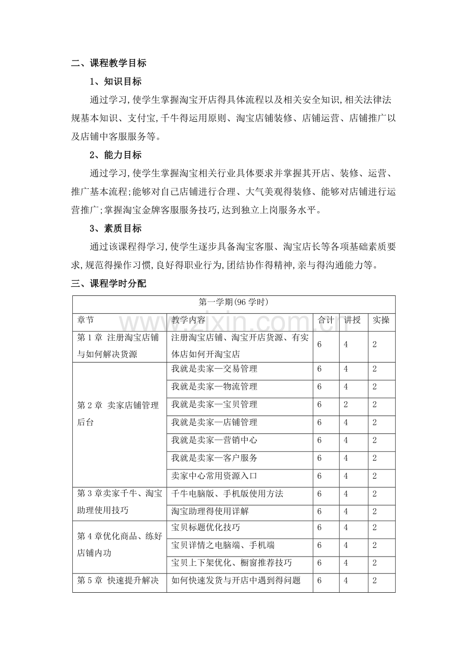 教学大纲淘宝运营.doc_第2页