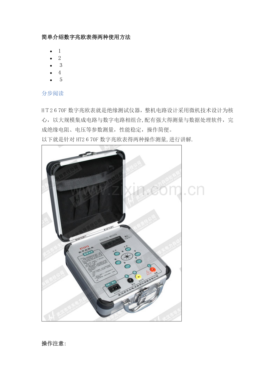 简单介绍数字兆欧表的两种使用方法.doc_第1页