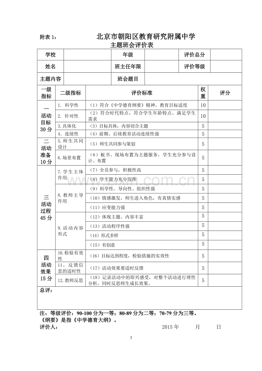 主题班会评优活动方案.doc_第3页