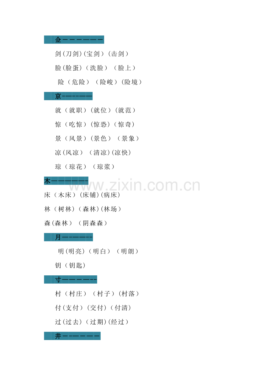 换偏旁组词汇总、偏旁部首专项练习、汉字偏旁部首名称表.doc_第2页