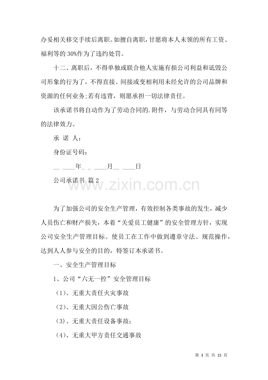 公司承诺书合集10篇.docx_第3页