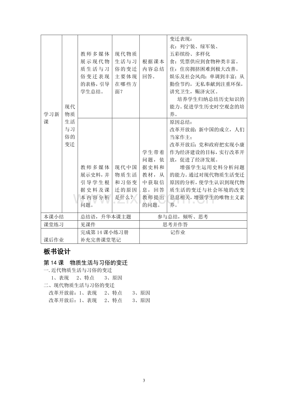 物质生活与习俗的变迁教学设计.doc_第3页