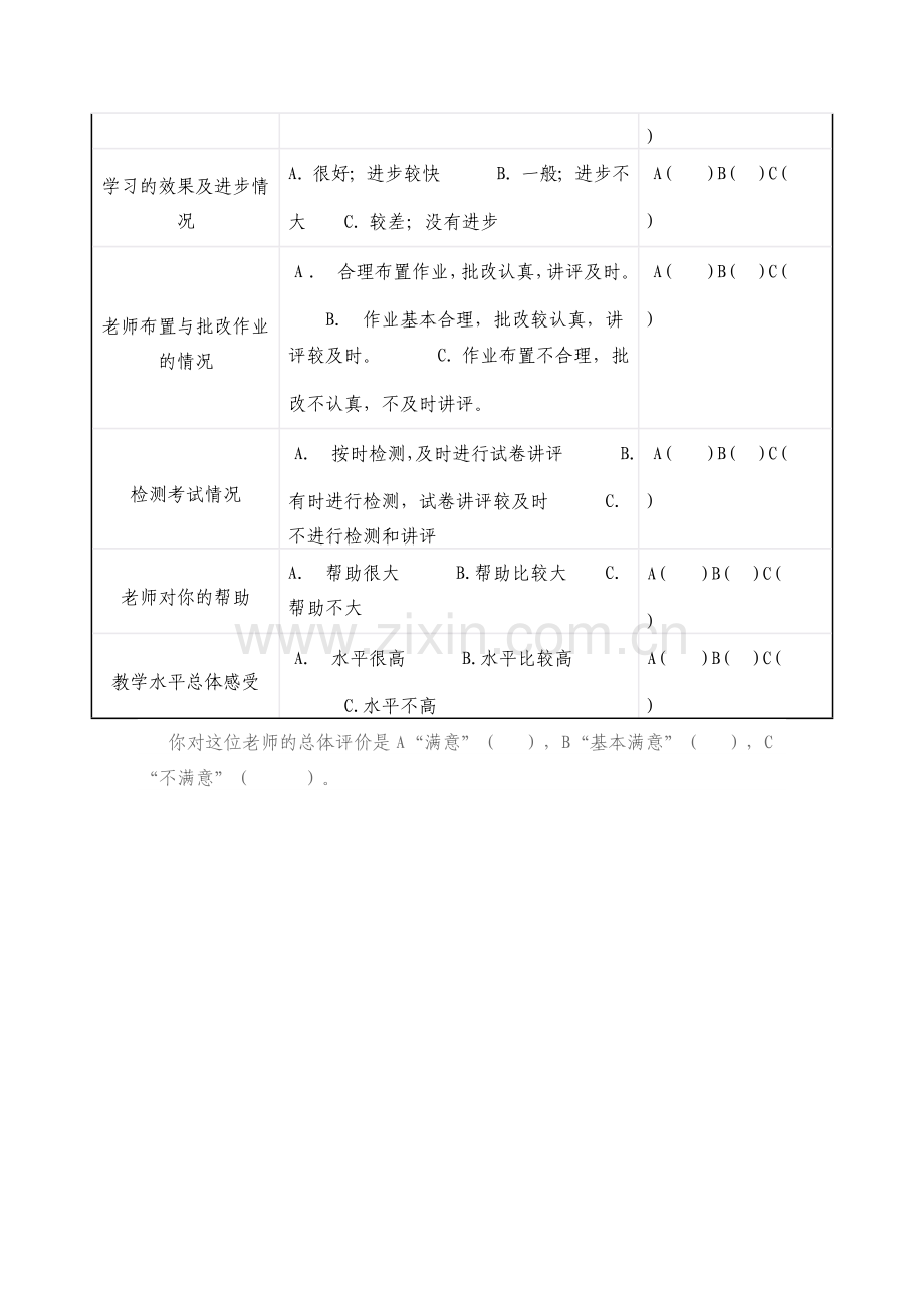 课堂教学满意度调查表.doc_第2页