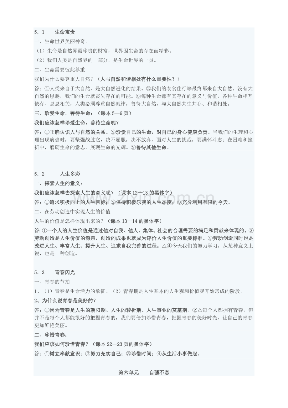 七下思品复习提纲.doc_第1页