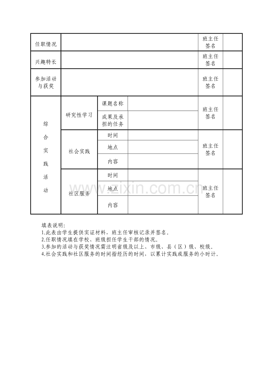 澄迈二中高中学生成长记录表.doc_第2页