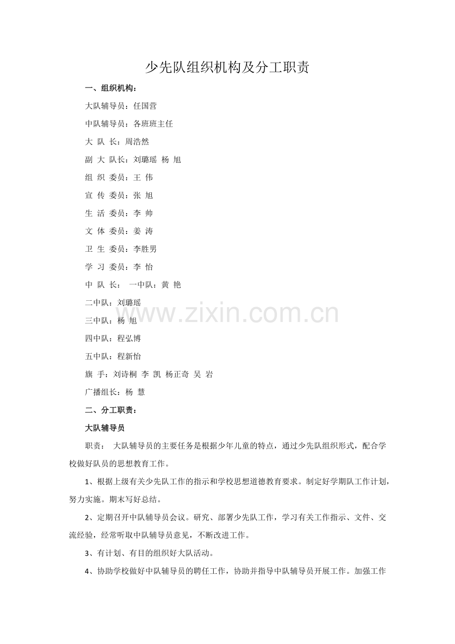 少先队组织机构及分工职责.docx_第1页