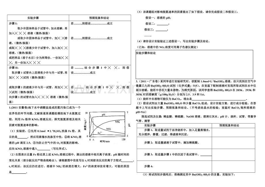 高三化学专项训练——探究性实验.doc_第3页