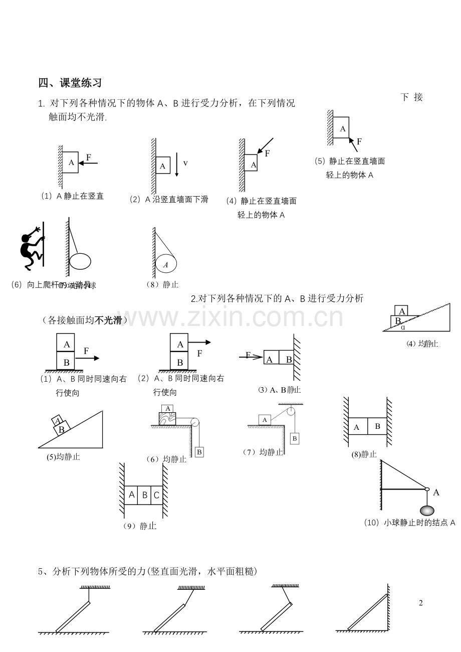 高中物理必修一相互作用-----受力分析专题.doc_第2页