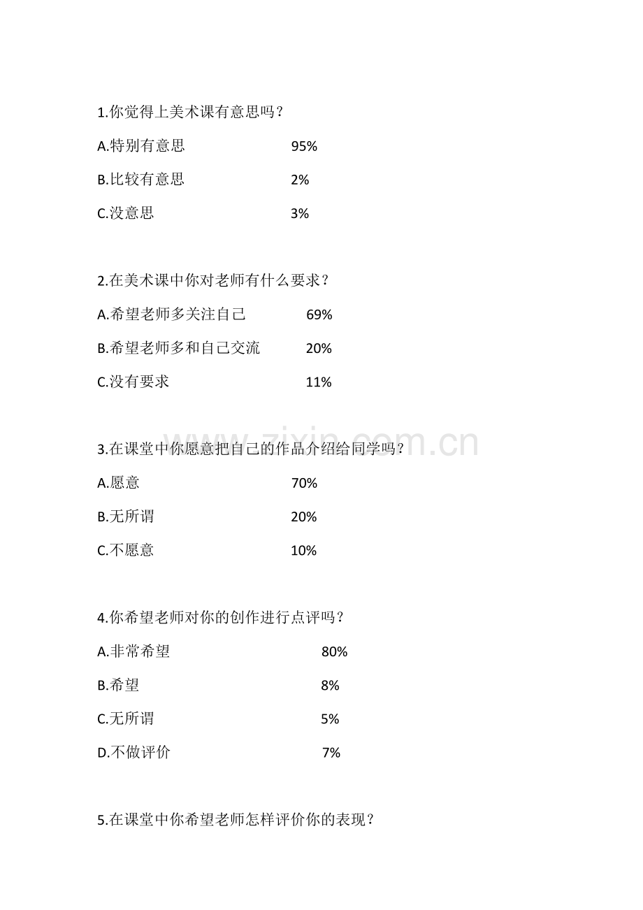 小学美术教学调查问卷.docx_第1页