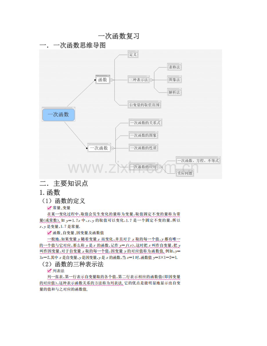 一次函数思维导图.doc_第1页