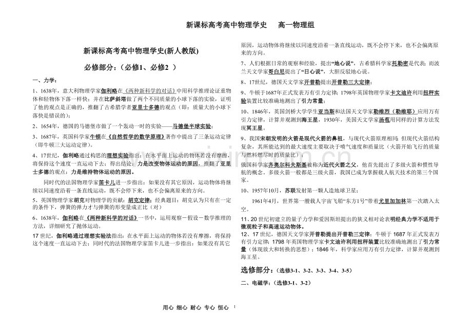 新课标高考高中物理学史(新人教版).doc_第1页