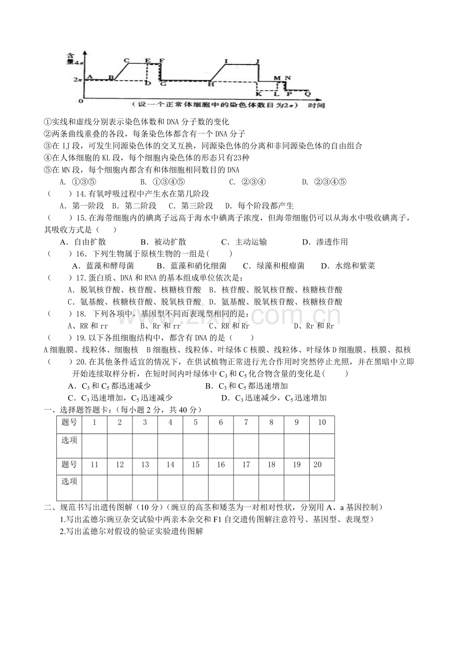 高二生物寒假测试题MicrosoftWord文档.doc_第2页