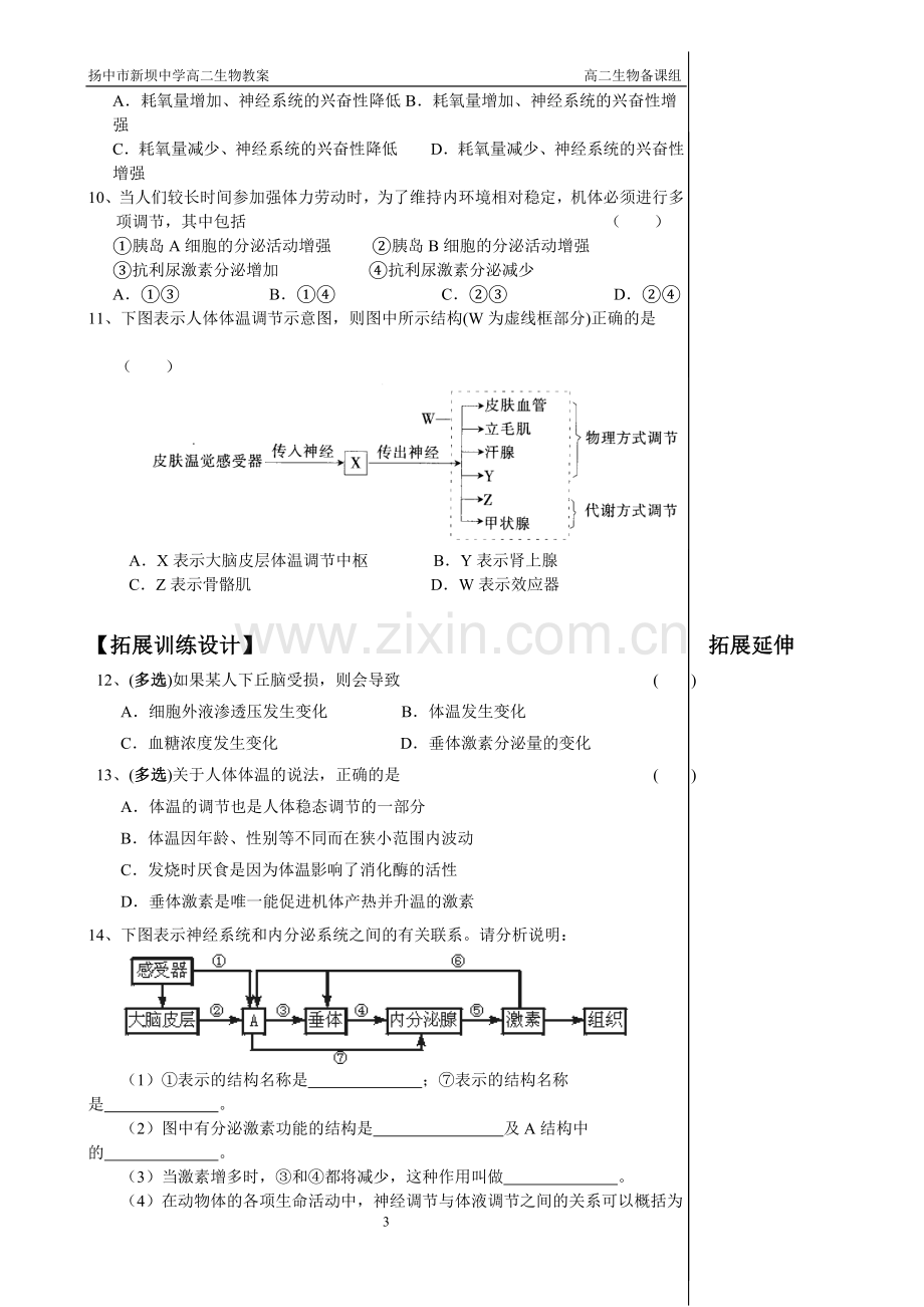 第三节神经调节与体液调节的关系(教案).doc_第3页