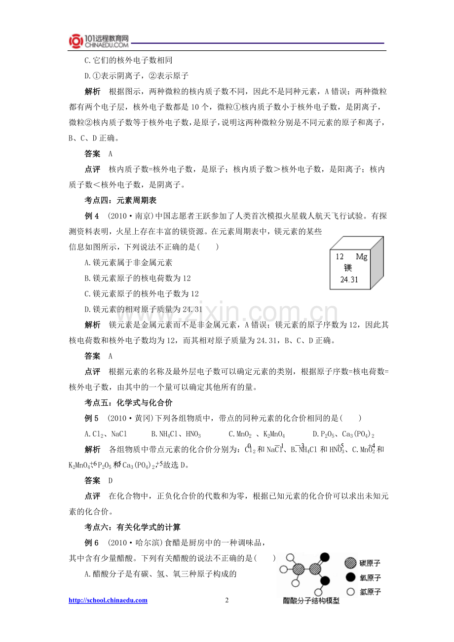 中考化学必胜考点解读《物质构成的奥秘》.doc_第2页