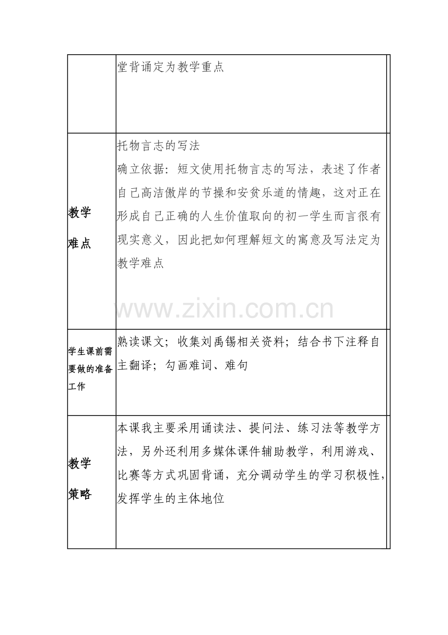 (部编)初中语文人教七年级下册陋室铭--课堂教学设计.docx_第3页