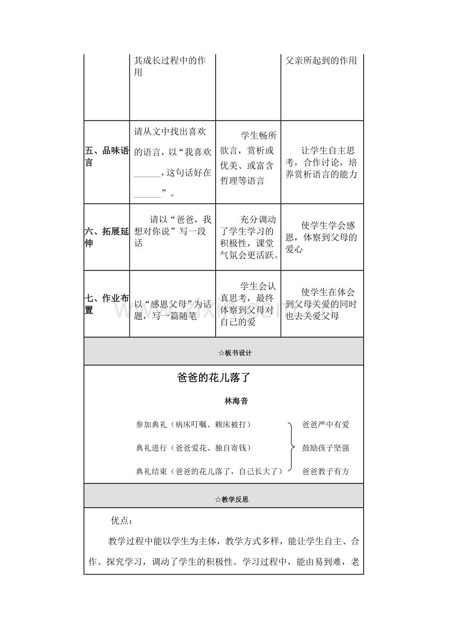 《爸爸的花儿落了》教学设计与反思.doc_第3页