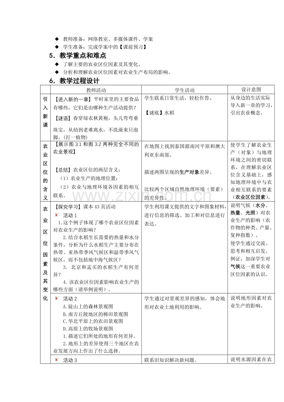 第一节农业的区位选择（教学设计）.doc_第2页