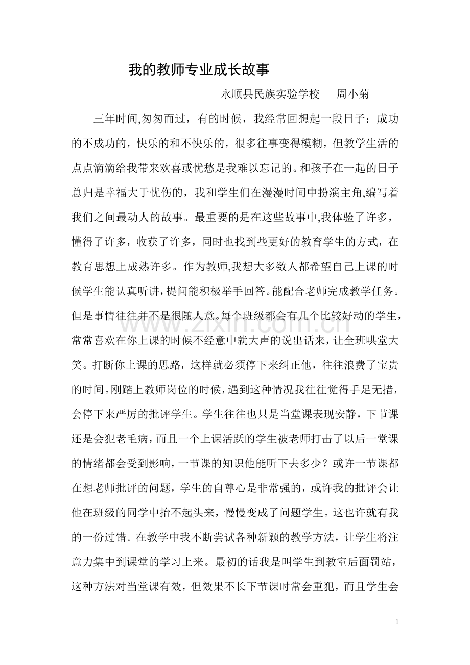 我的教师专业成长故事.doc_第1页