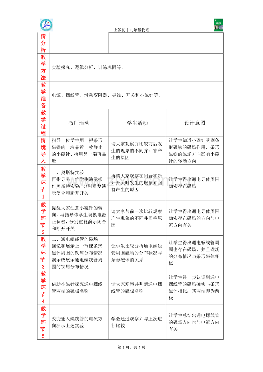 教学设计-电流的磁场.doc_第2页