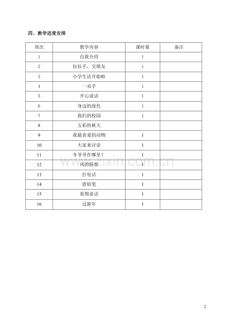 一上说话教学计划教案.doc_第2页