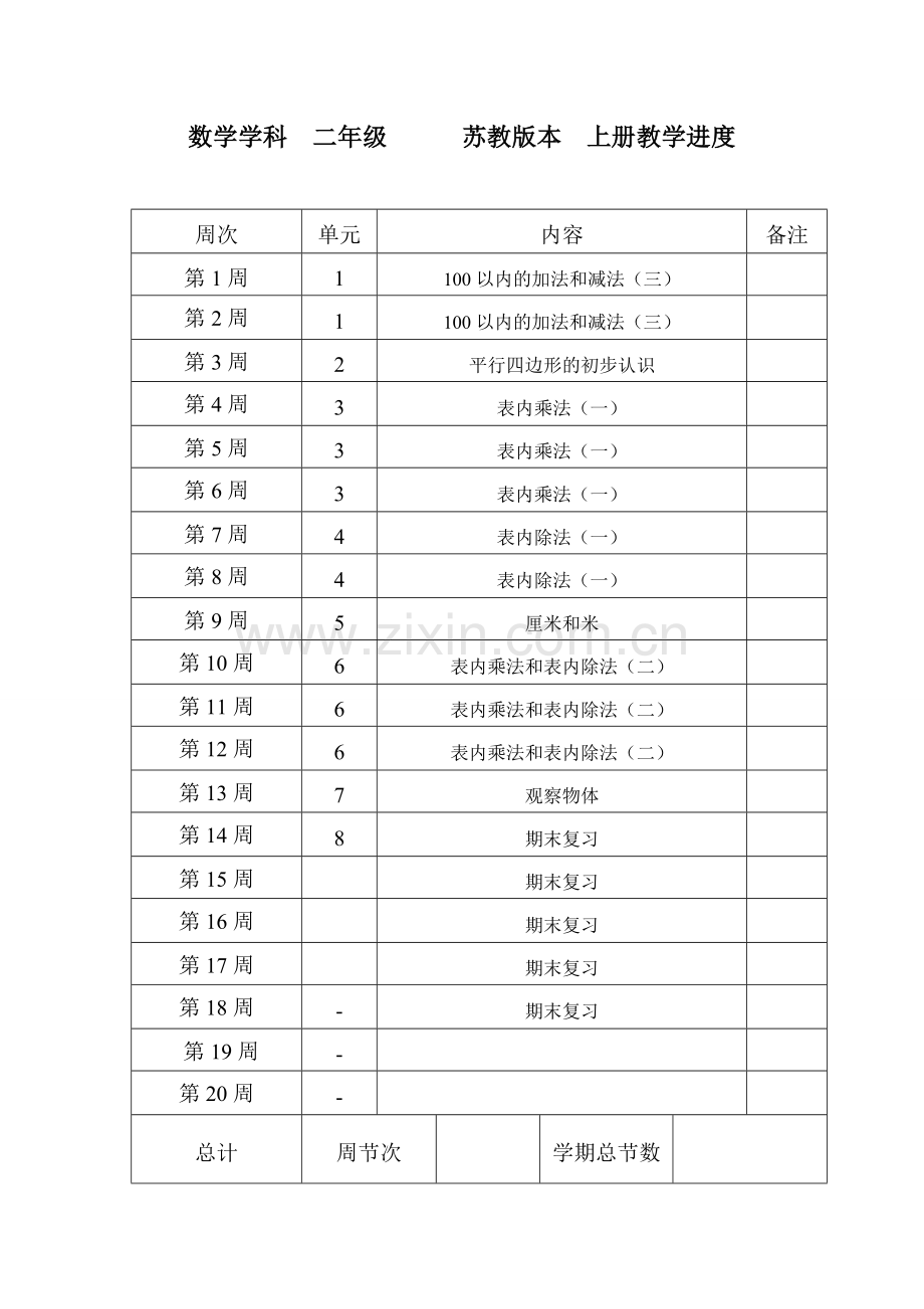 苏教版二年级上册全册分析.doc_第1页