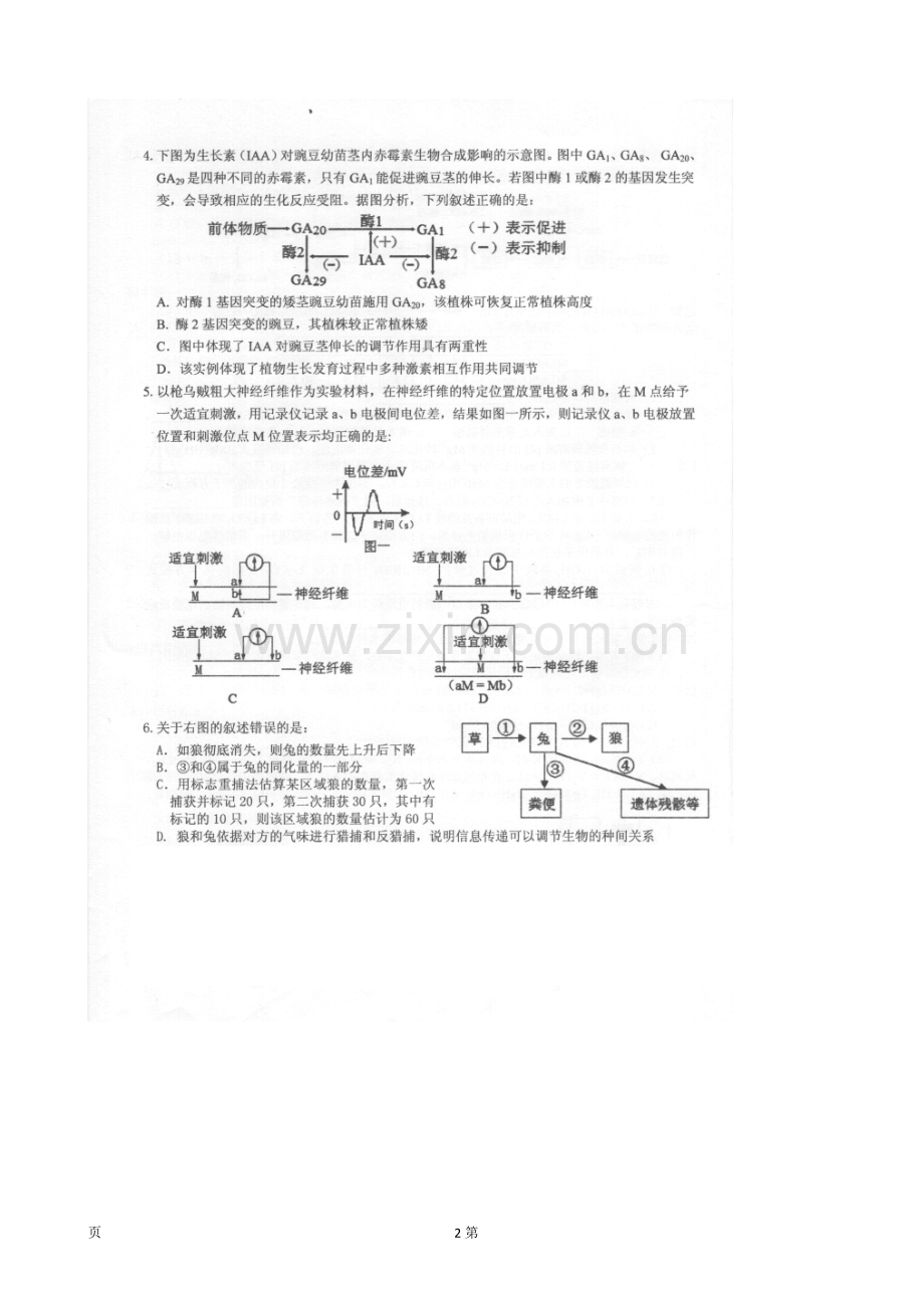 高三生物模考.doc_第2页