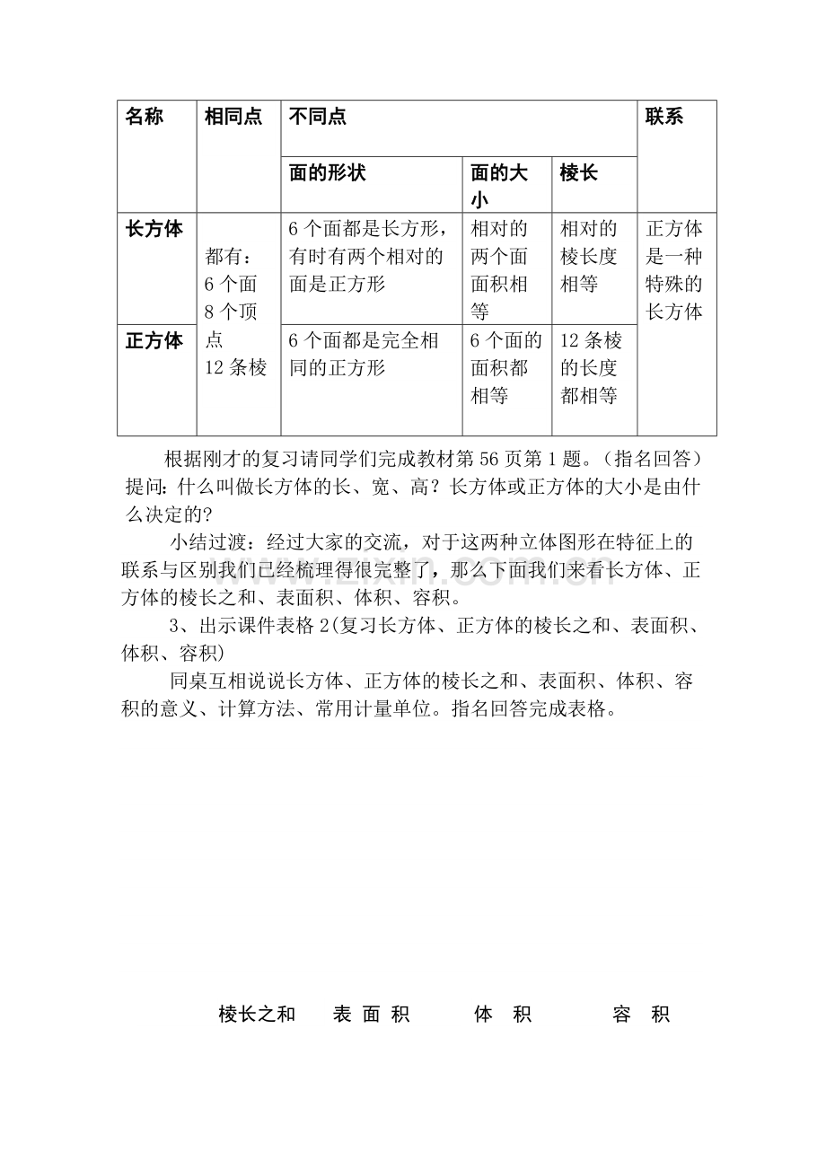 《长方体和正方体的整理与复习》教学设计.doc_第2页