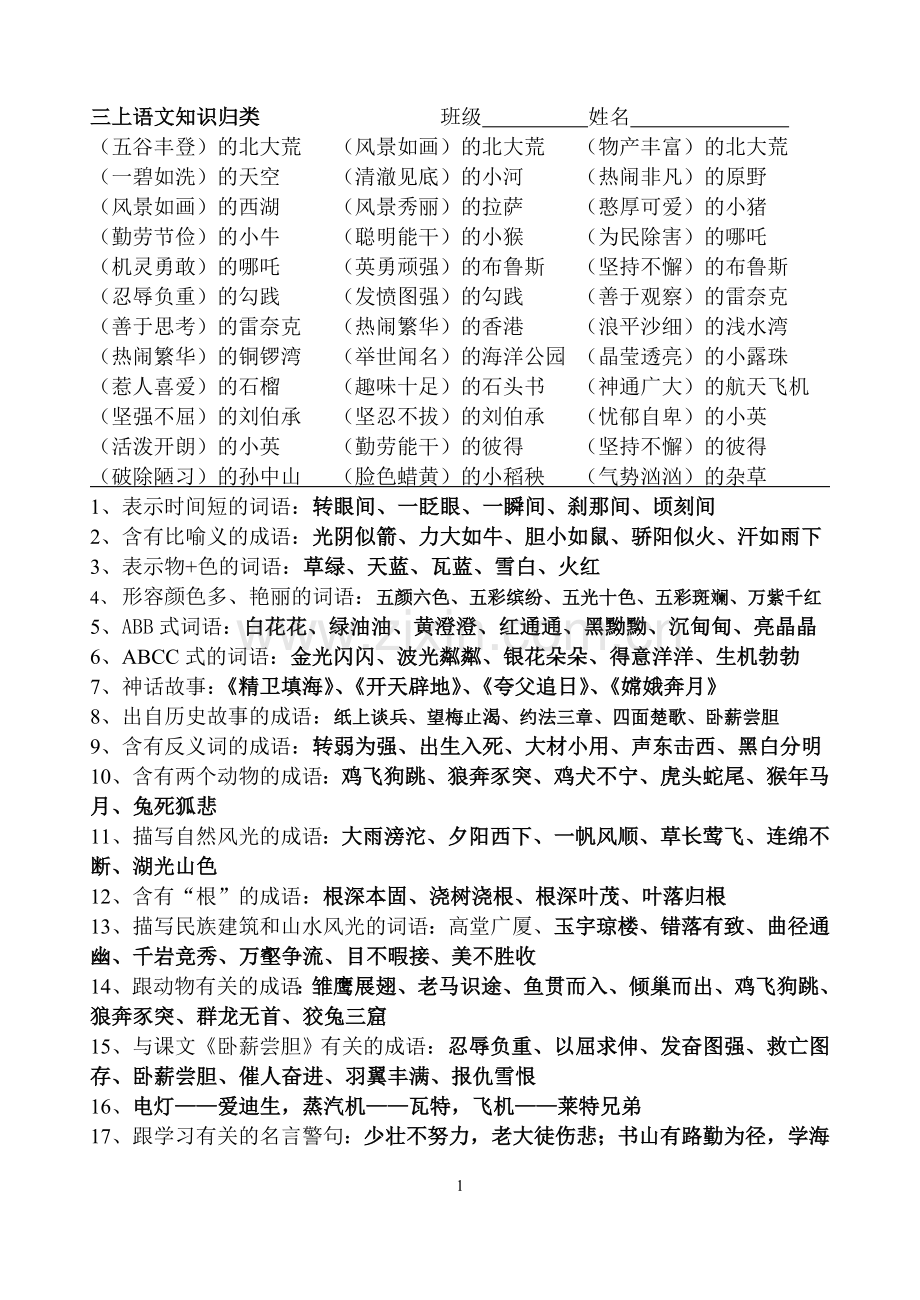 三上语文知识点归类.doc_第1页