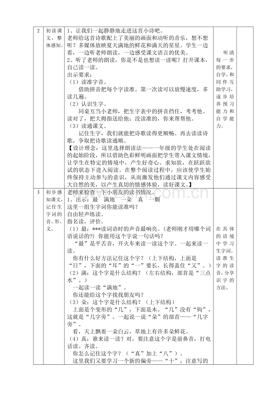 一下第六单元鲜花和星星教学设计（第一课时）.doc_第2页