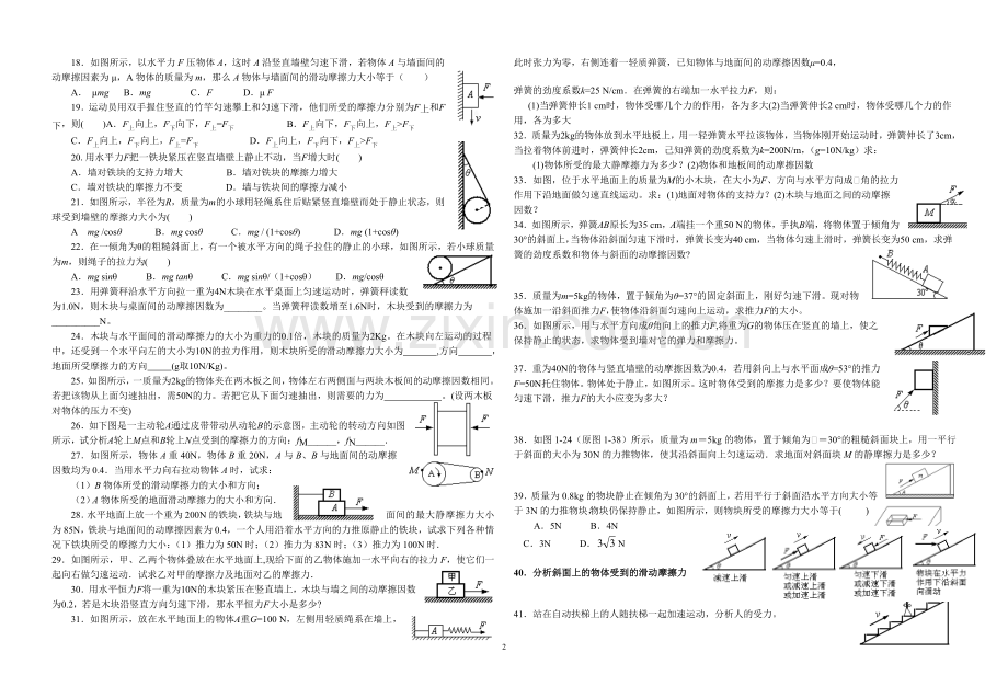 高三物理受力分析专题训练.doc_第2页