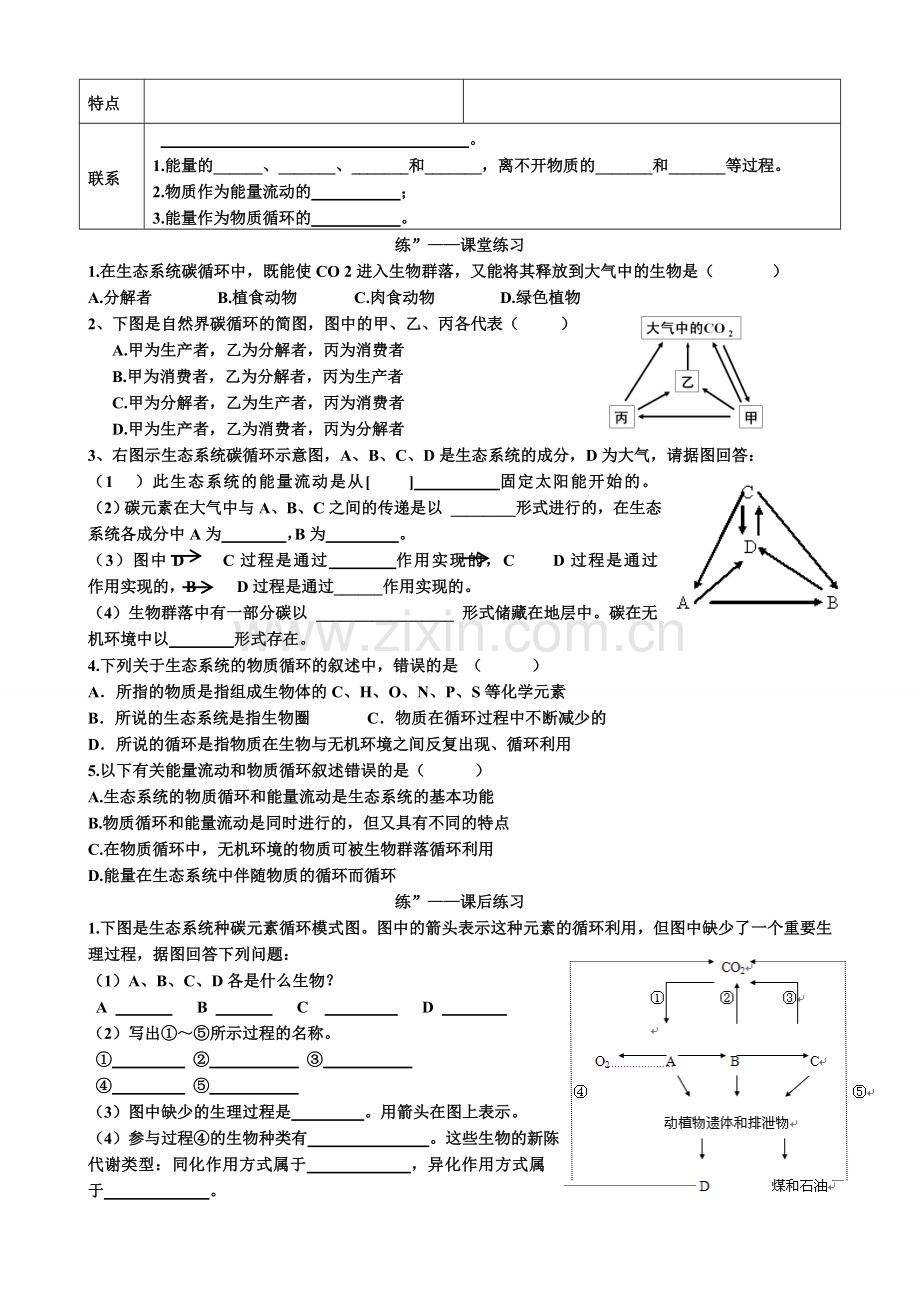 第五章第三节生态系统的物质循环导学案.doc_第2页