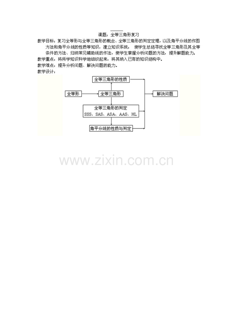 全等三角形知识结构图.doc_第1页