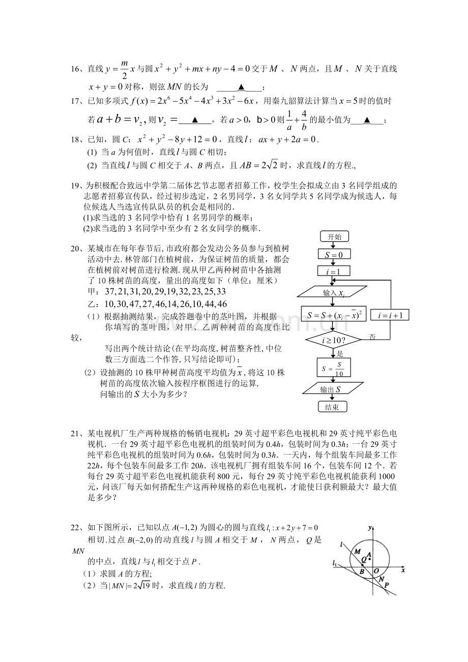 致远中学高二年级期中考试数学试卷（文）.doc_第2页