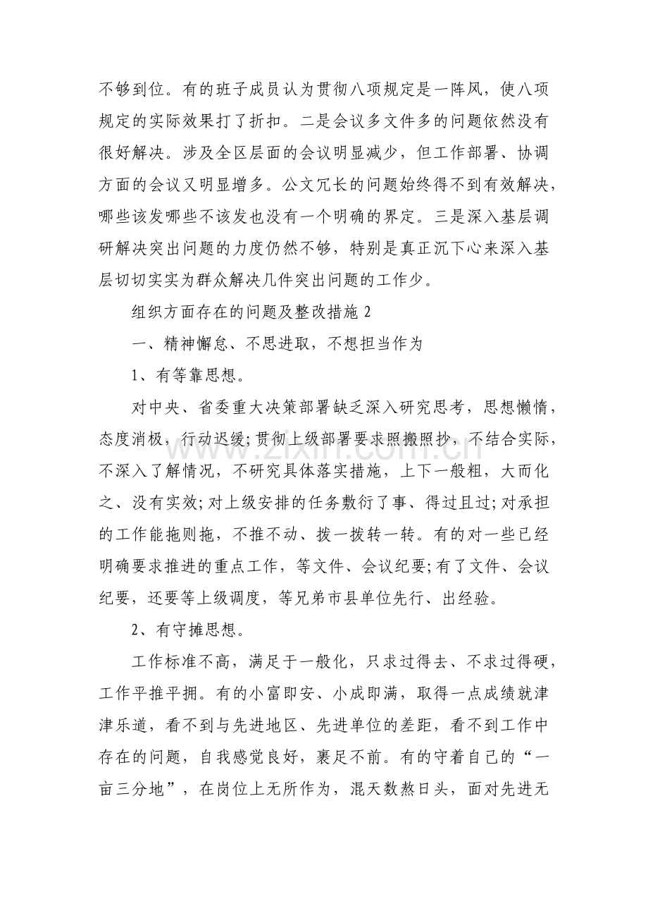 关于组织方面存在的问题及整改措施【三篇】.pdf_第2页