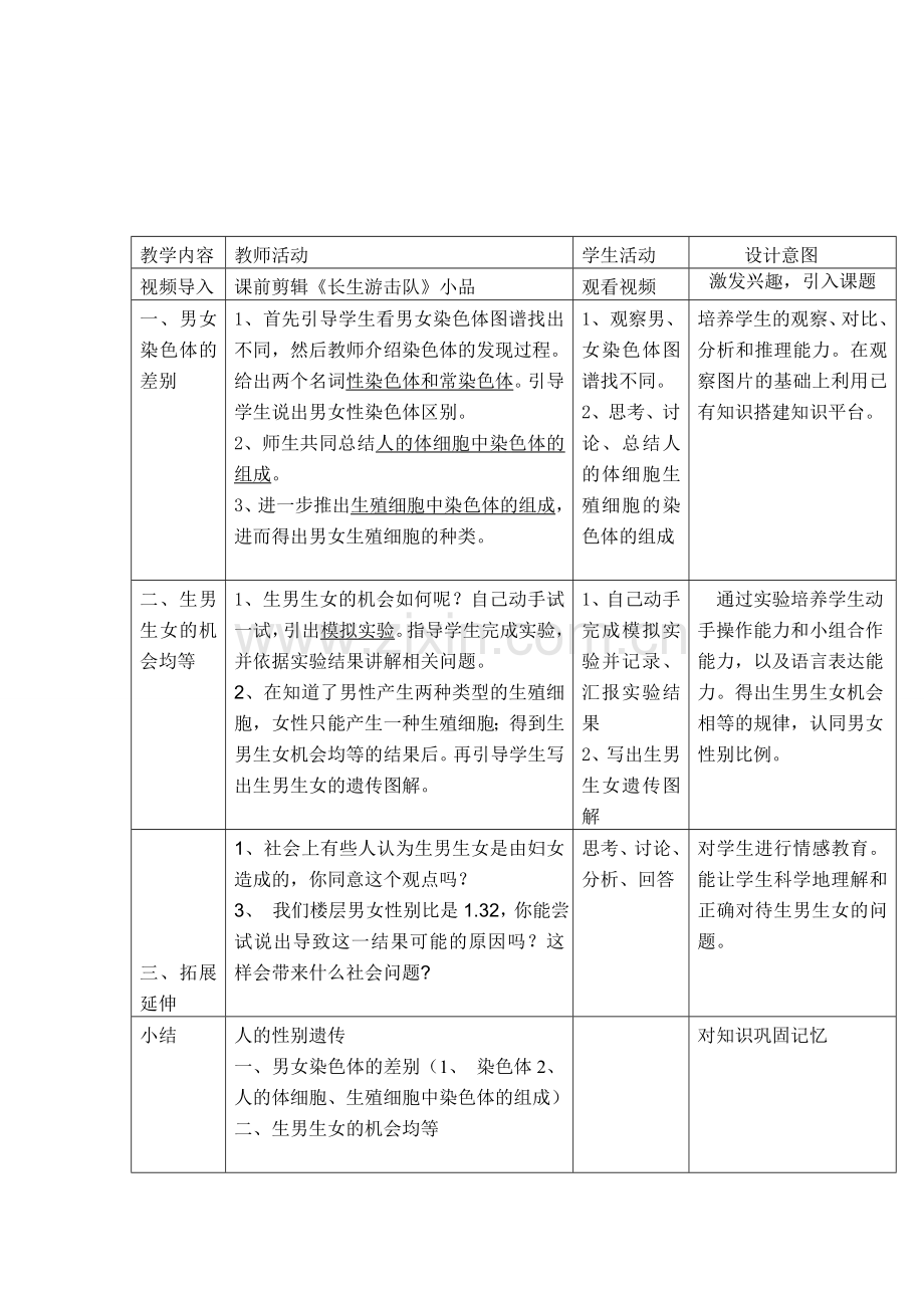 性别遗传教学设计.doc_第2页