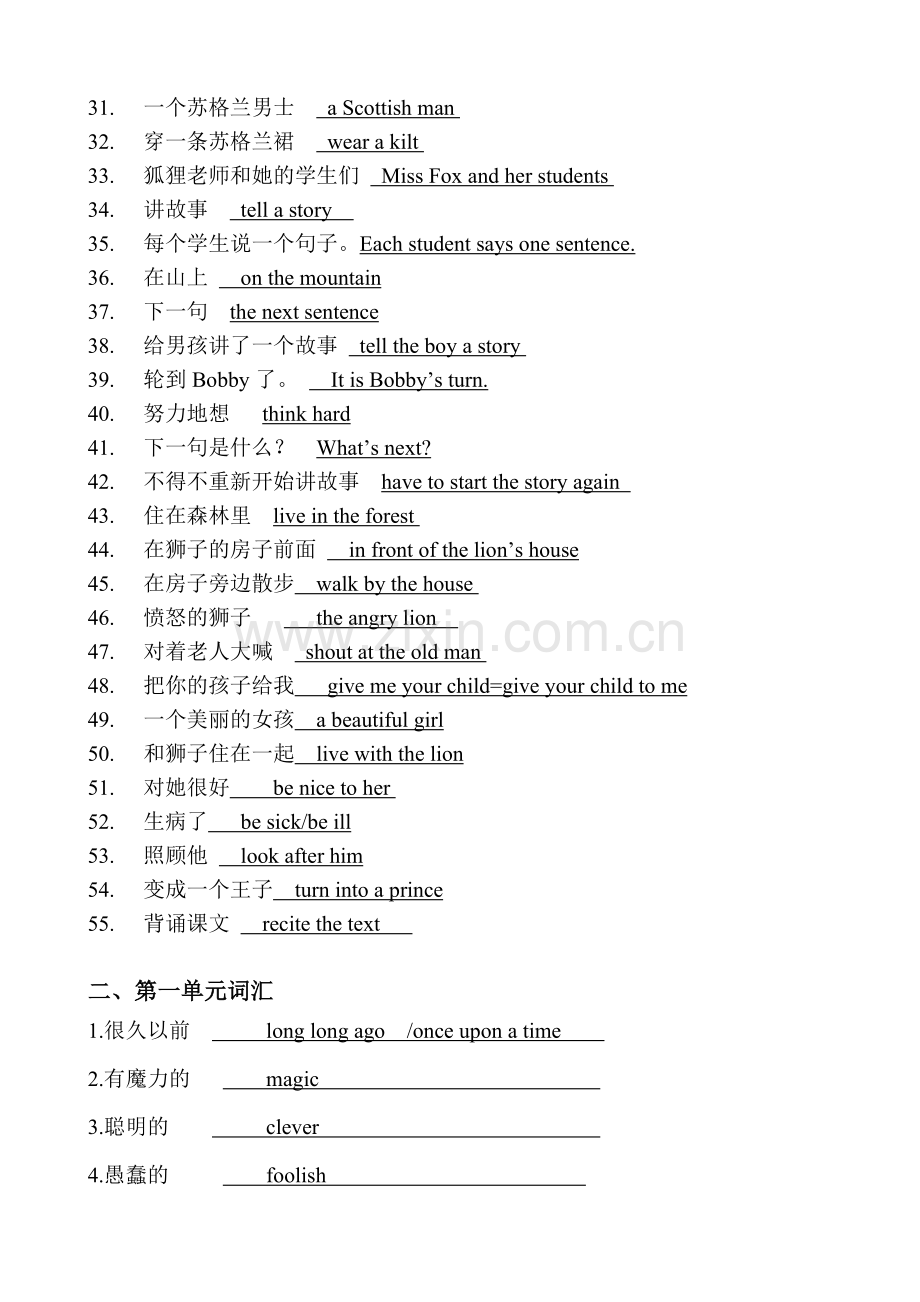 [牛津中小学英语网]第一单元短语、词汇、知识点梳理.doc_第2页