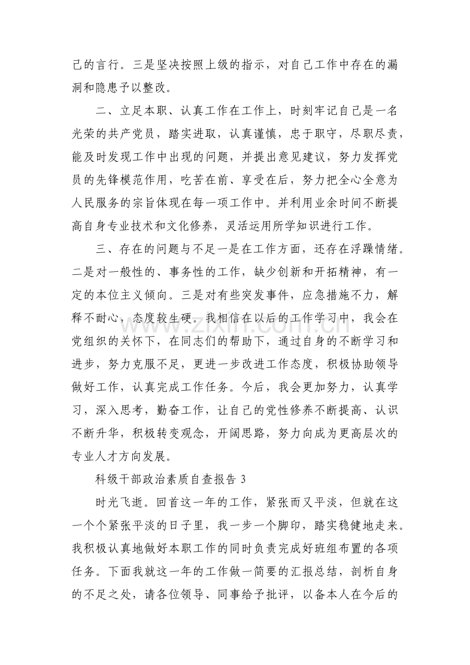 科级干部政治素质自查报告(通用3篇).pdf_第3页