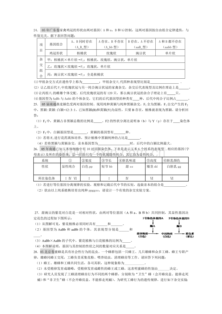 基因自由组合定律练习一.doc_第3页