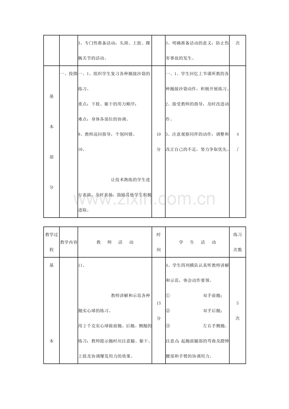 投掷：双手头上向前抛掷实心球.docx_第2页